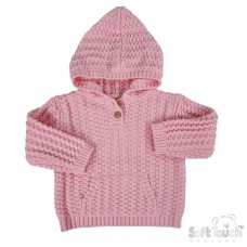 HD18-P: Pink Cable Knit Hoodie (6-24 Months)